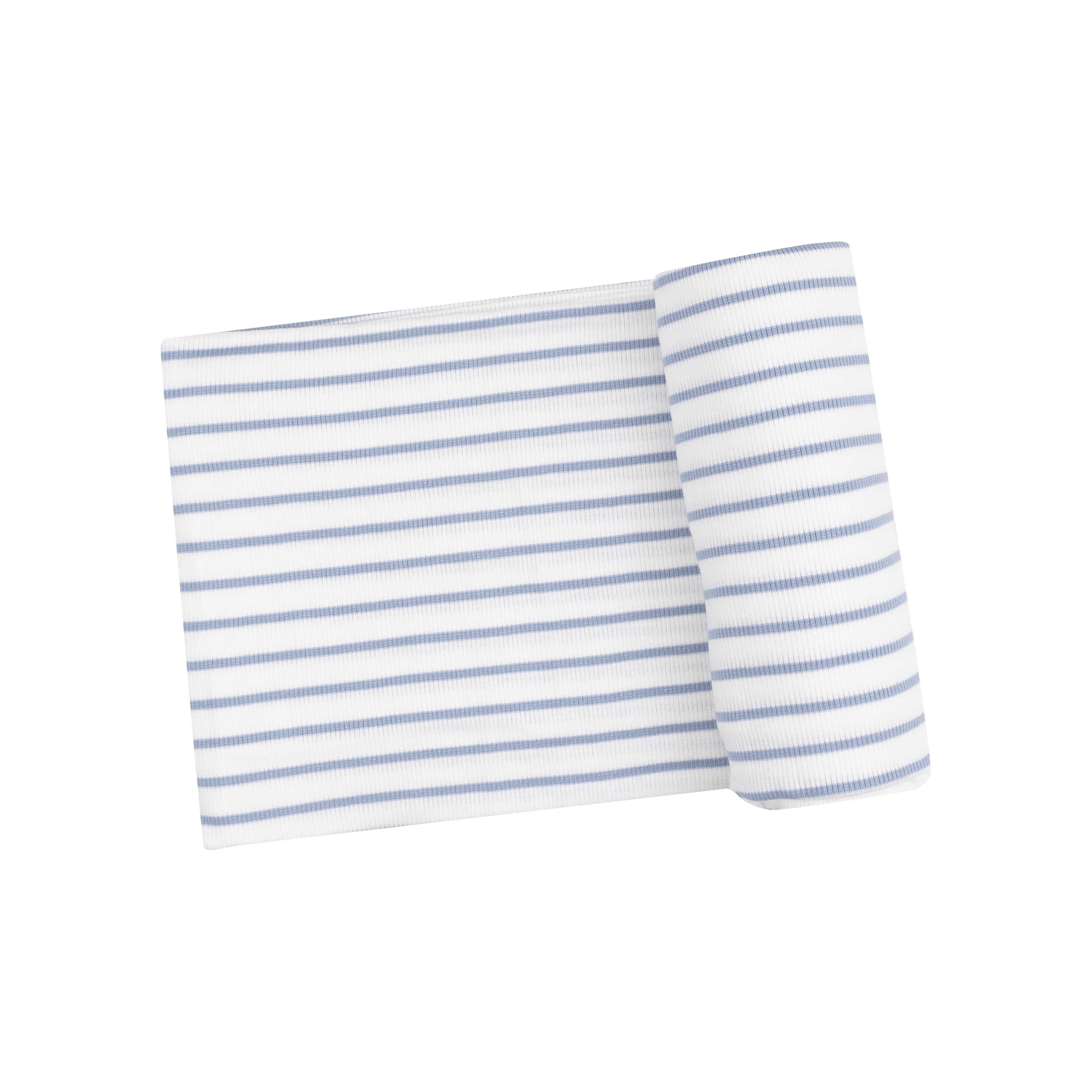 Angel Dear Ribbed Modal Swaddle Blanket - French Stripe Dusty Blue